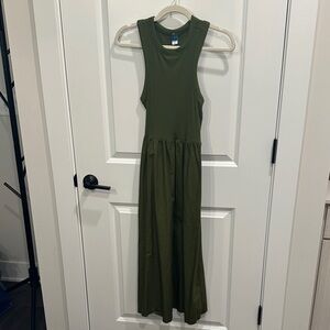 Old Navy Olive Green Sleeveless Maxi Dress